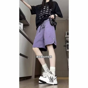 气质ins新款百搭夏季轻薄透气短裤男生潮流多巴胺时尚潮流无品图片