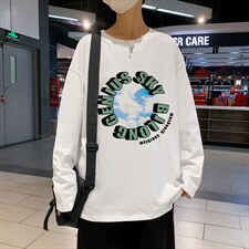 ！秋季打底衫男卫衣男潮流圆领纯棉长袖T恤男CX296-P25，男装T恤，电商B371