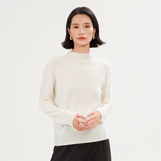 伊芙丽【商场同款】2024秋季新款半高领显瘦羊毛衫女针织打底，女装羊绒衫，巾兮羊绒