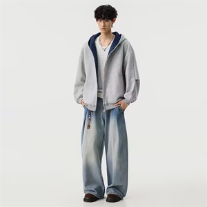 1506-1/WW151/P47 连帽开衫卫衣夹克男春秋季美式复古图片