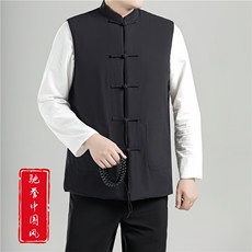 风外套男冬季男士大码休闲棉马甲盘扣保暖唐装棉衣8689-P100，男装棉衣，星座1105-3