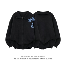 美式复古高街慵懒潮牌卫衣女春秋新学生拉链上衣服，男装卫衣，星座1018A