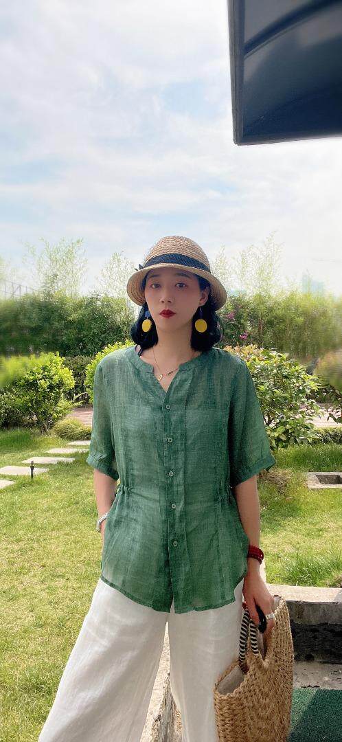 纯苎连衣裙小衫裤子裙子衬衣 时尚风 风淑女风休闲风，女装连衣裙，川哲