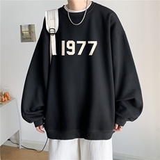 ！直播品质重磅宽松大码港风1977印花圆领卫衣WY01-特p28，男装卫衣，星座508（原C305）