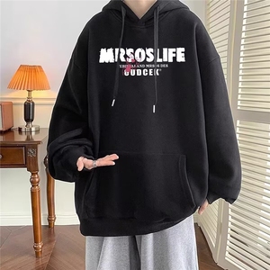 情侣美式hiphop潮牌蜘蛛印花连帽卫衣女秋冬新款加绒加厚宽松外套图片
