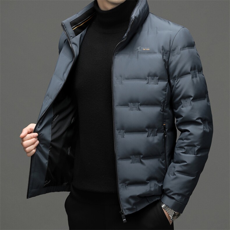 中年立领御寒羽绒服男2023冬季新款爸爸装男士加厚保暖休闲外套,男装羽绒服,电商B212（原钱塘6029）