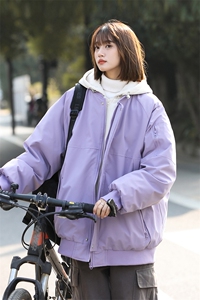 美式假两件棉服外套男2026秋冬校园风宽松棉衣夹克 A436-2583-P95图片