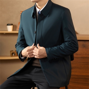 主推中老年羽绒服外套男装冬季中年翻领短款白鸭绒羽绒服大衣图片