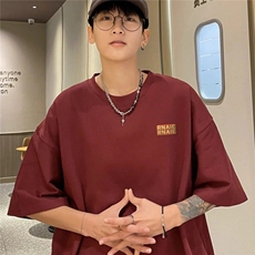 C489P24短袖t恤男宽松大码圆领潮流印花百搭纯棉T恤上衣，男装T恤，星座512-6