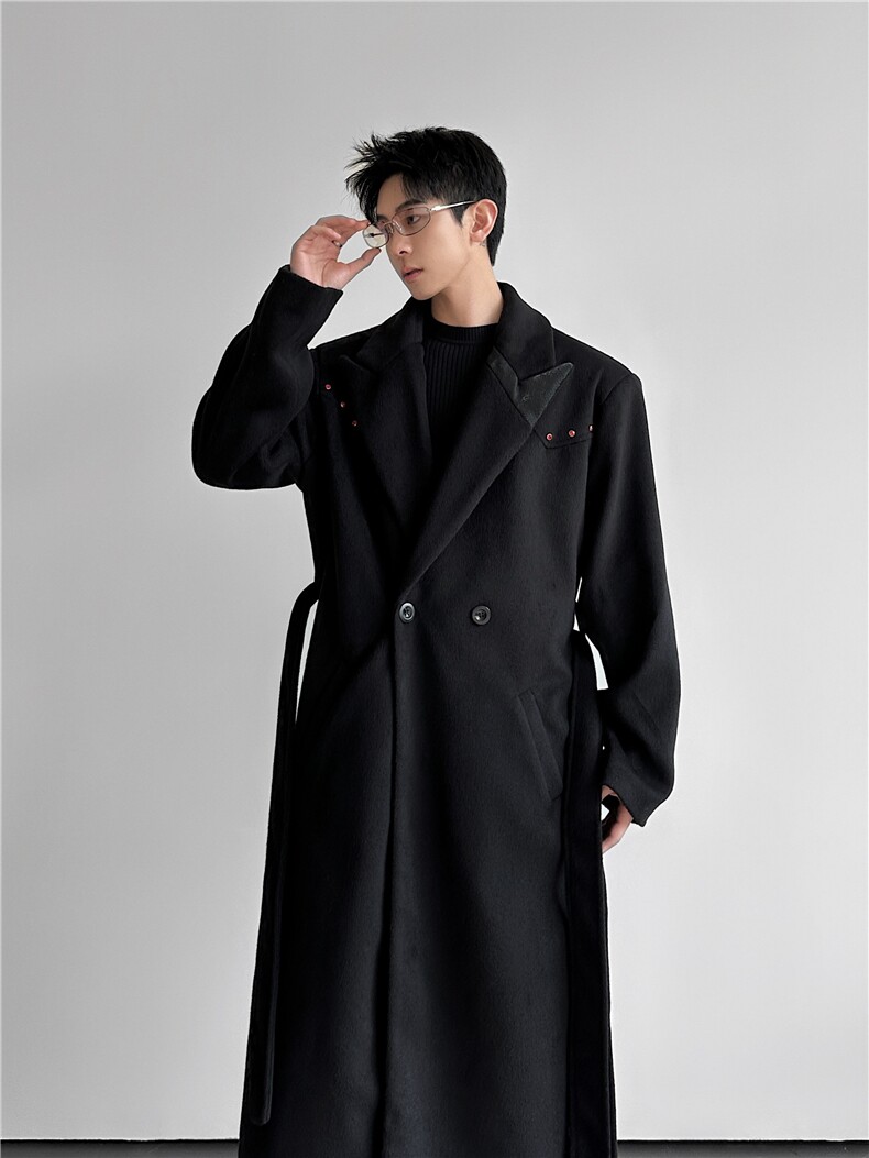 已安排25红钻设计感廓形垫肩毛呢大衣长款高级外套mj1092-p178，男装毛呢大衣，电商B288