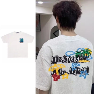 万针全刺绣工艺抖音得物高品质260克重磅纯棉双纱美式高街短袖T恤图片