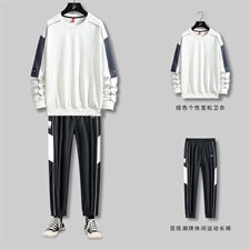 秋季男潮牌卫衣套装舒适宽松卫衣裤子休闲套装SW209+K0099-P50，男装套装，电商A128