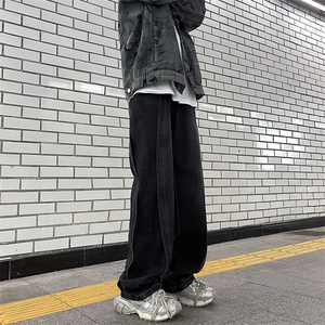 牛仔裤男款美式高街男生裤子潮牌痞帅男士复古休闲直筒裤N819-P50