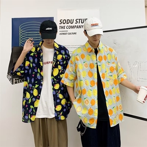 夏季短袖花衬衫男士情侣旅游度假休闲衬衣港风潮流沙滩C209-P28图片
