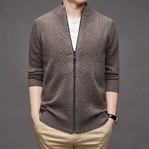 GENIOLAMODE美式结构分割卫衣男士秋季针织衫双拉链cleanfit外套,男装针织衫/毛衣,电商B360