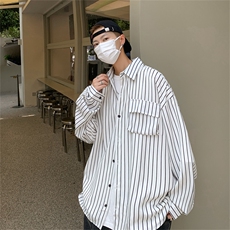 C3082/P40条纹长袖衬衣男立体口袋工装大码衬衫男上衣，男装衬衫，电商A141
