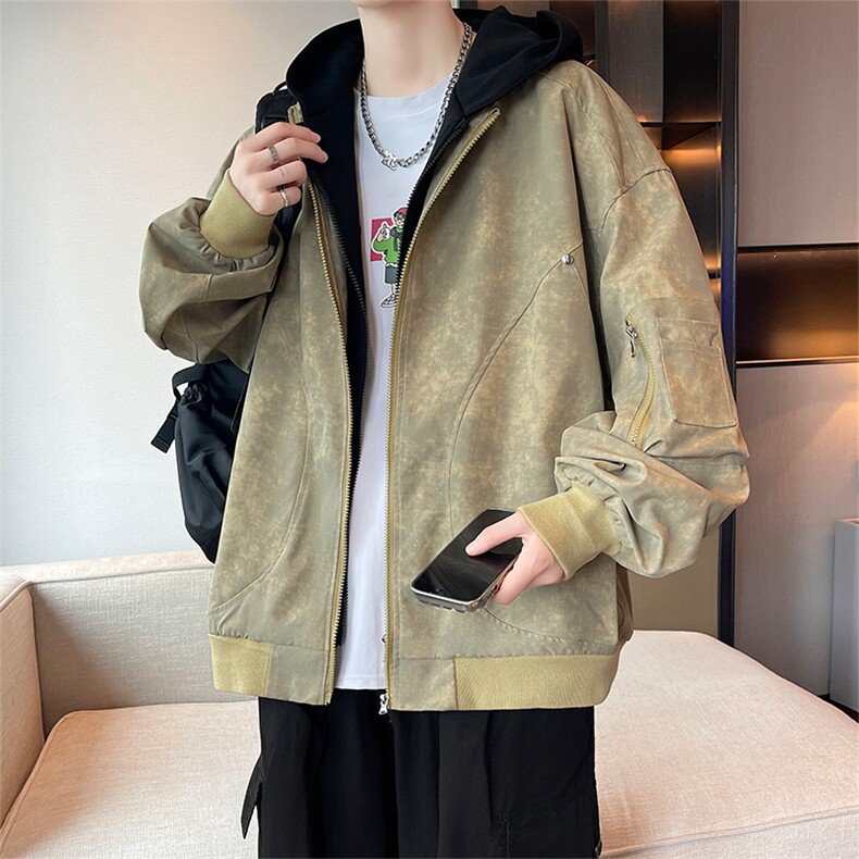 春季假两件青少年百搭夹克情侣春装外套XZ102B-1-JK2533P90图片