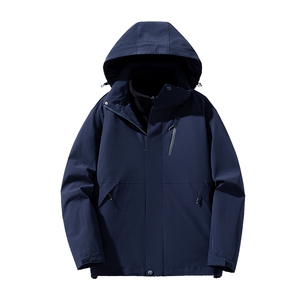 冬季三合一外套日系连帽男装青年夹克户外防水冲锋衣外套6152-P90图片