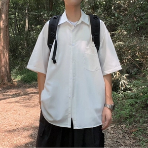 日系衬衫男女短袖港风潮流宽松百搭帅2025夏季ins外套CY1160-P34图片