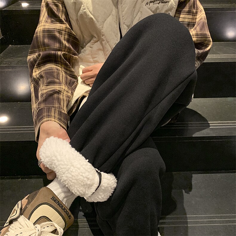 重磅菠萝格羊羔绒束脚裤休闲M~5XL XZ604-K102-P50控68图片