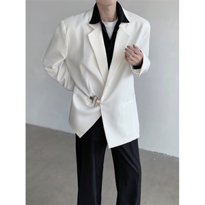 现货！新24新秋冬男士设计感垫肩金属扣装饰西服XZ32-P128图片