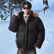 PU皮棉服男连帽毛领棉衣帽子可拆卸毛领可拆卸MF668-特P88无差价，男装棉衣，星座214-3