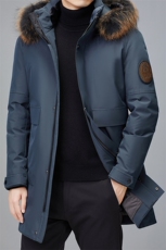 中年貉子毛羽绒服可拆卸帽可脱卸毛领中长款冬装外套MYYL777-P330，男装羽绒服，电商B212（原钱塘6029）