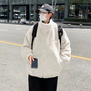 冬季新款兔毛外套男潮牌高街痞帅情侣休闲加厚保暖棉衣棉袄 WY92图片