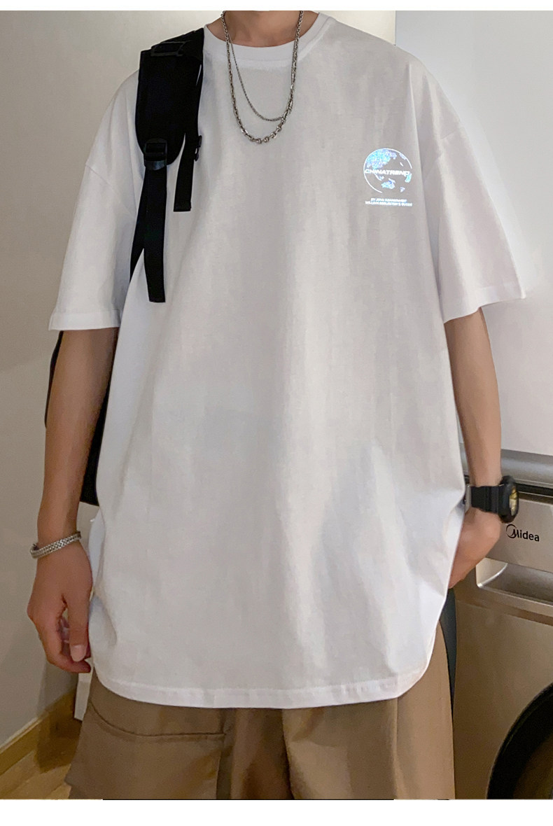 主推款纯棉港风M-5XL男生短袖宽松潮t恤衫XZ109-1-T086-P28,男装T恤,星座109-1