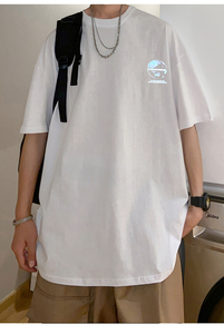 主推款纯棉港风M-5XL男生短袖宽松潮t恤衫XZ109-1-T086-P28图片