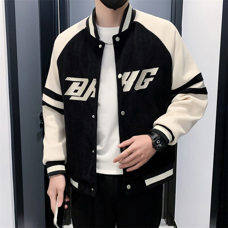 JK306 P88128  聚酯纤维   M-3XL 夹克男高级感痞帅休闲图片