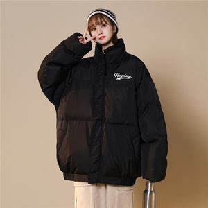 中性风白鸭绒22冬季新款趣味印花抽绳立领羽绒服YR226P195控258图片