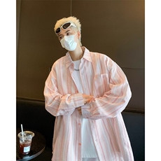 气质衬衫ins潮流青春流行标准夏季潮原宿男慵懒，男装衬衫，星座716-4