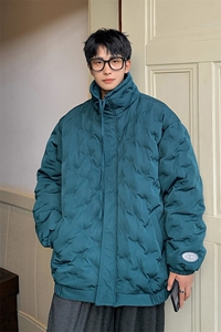 1定制面料棉衣港风半高领大码M-5XL情侣棉服外套男8707P125控168图片
