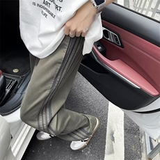 复古条纹裤子男款夏季美式直筒工装裤三条杠运动休闲裤50022-p40，男装休闲裤，星座1008