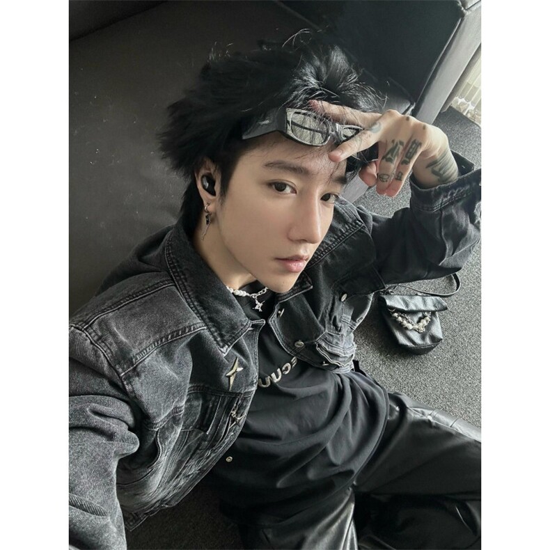 【有货】美式复古黑色牛仔外套男春秋短款高级感夹克F10LL-特P78,男装夹克,星座1007（原301D）