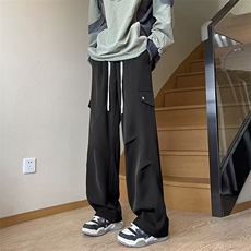 高街工装机能冲锋裤男休闲哈伦拖地阔腿长裤薄款户外直筒X319/P44，男装工装外套，星座506