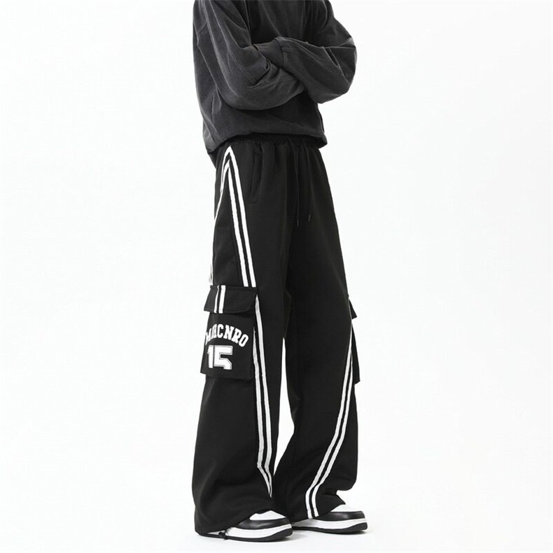 美式hiphop工装裤春秋季2025新款男女款情侣服阔腿裤子K6060-P47,男装休闲裤,星座412-3
