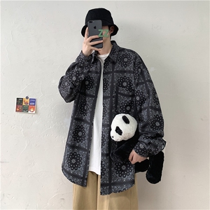 202-7-GC05 2021春秋季新款男士长袖衬衫男复古民族风图片