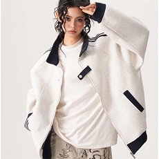 抖音得物品质秋冬美式高街重磅结构拼接织带翻领卫衣夹克外套W113，男装夹克，电商A486