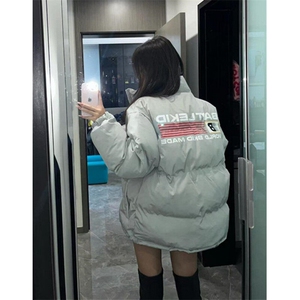 潮牌美式复古字母面包棉服男冬季情侣高街棉衣外套 MC07图片