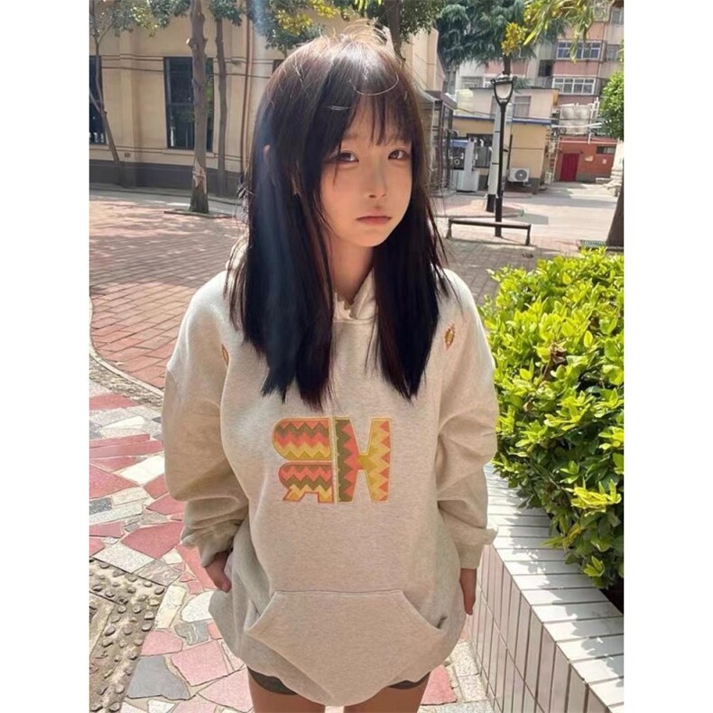 5299-P50原版刺绣秋冬连帽休闲卫衣薄款/加绒,女装卫衣/绒衫,星座617A-2