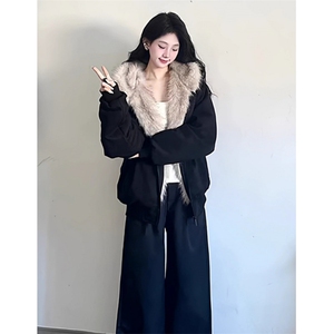 棉服女2025冬季新款座山雕猫耳朵连帽棉袄加厚棉衣外套 JK1082图片