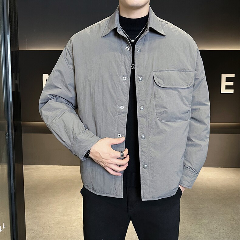 90新标 2025设计款简约休闲翻领轻薄保暖羽绒服外套75381-P198图片