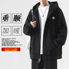 加绒保暖百搭卫衣垂顺连帽开衫外套TK885-常规特批78加绒特批88，男装卫衣，星座718