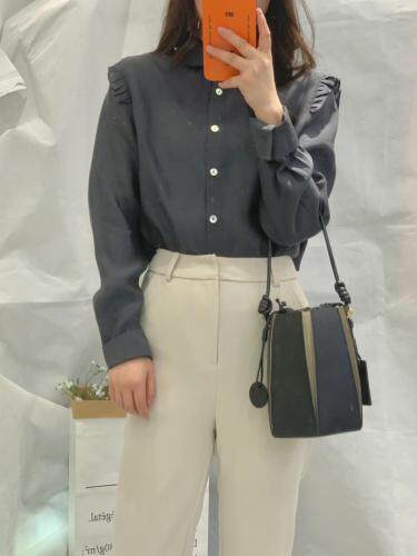 春款新款衬衫，女装衬衫，影白