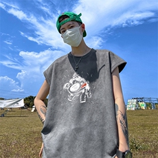 量大优供视频得物直播品230克夏季麂皮绒背心无袖T恤BJ253，男装背心/马甲，电商A486