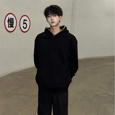 抖音得物高品质二开25秋冬美式重磅宽松纯色连帽贝壳刺绣卫衣W63，男装卫衣，电商A486-1