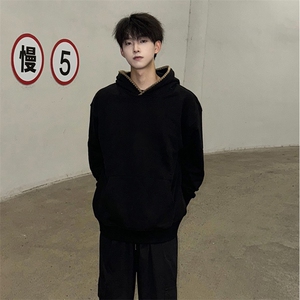 抖音得物高品质二开 25秋冬美式重磅宽松纯色连帽贝壳刺绣卫衣W63图片