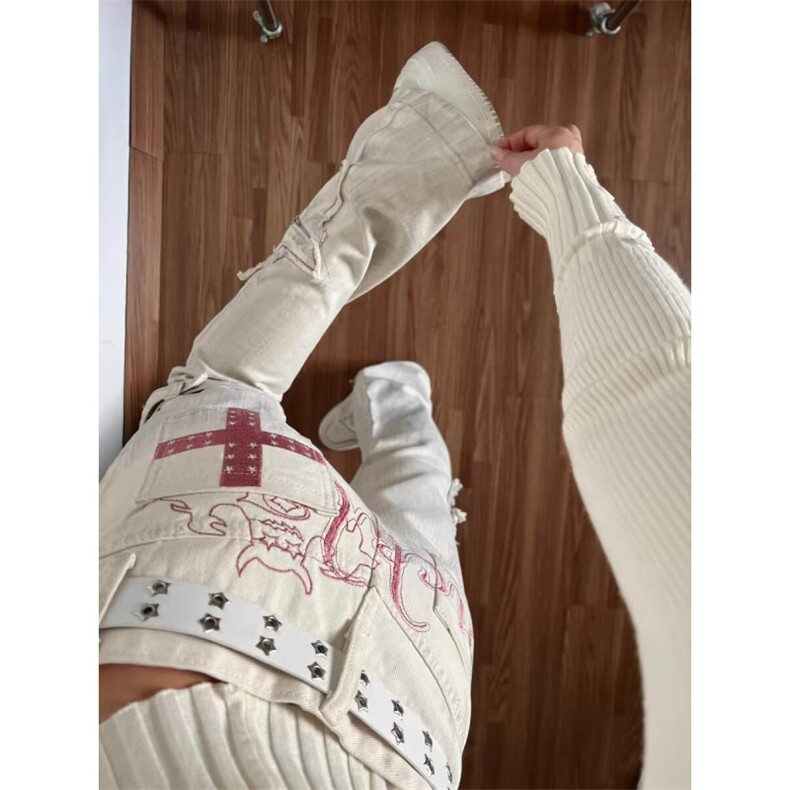 AK1658-P67港风潮流新款嘻哈ins痞帅高街牛仔裤,男装牛仔裤,星座617A-2